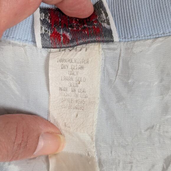 90s Mystic Collared Button Front Vest Peplum Waist Light Blue Size Large - Picture 5 of 8